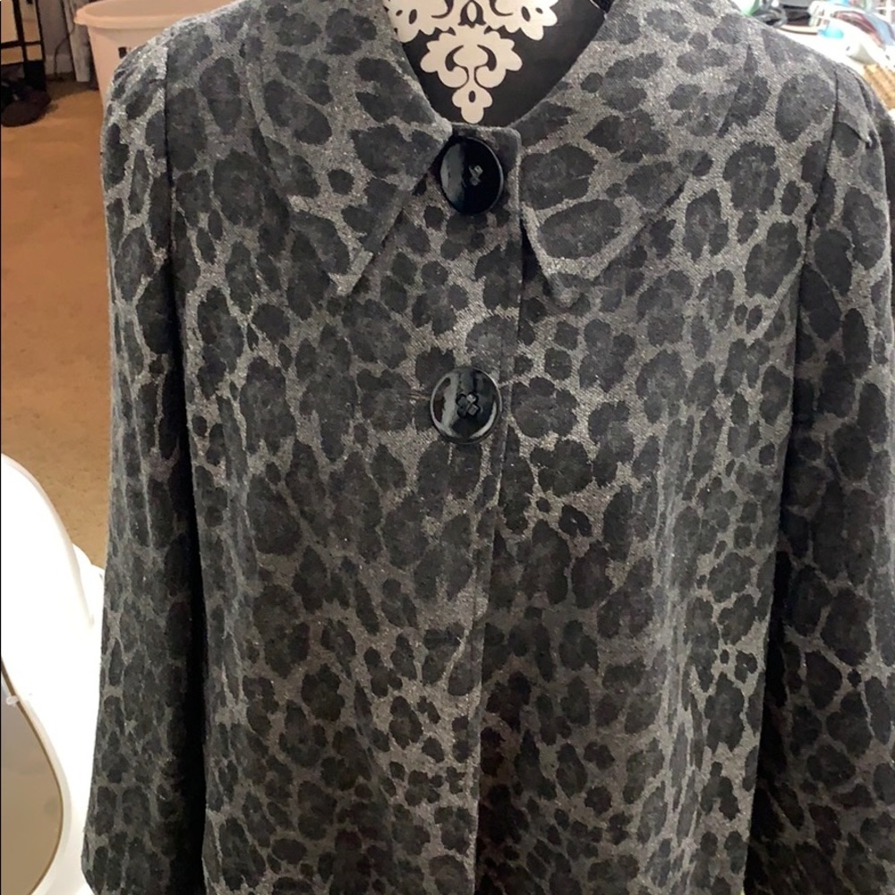 Charles grey animal print coat